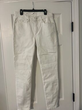 Mango White High-Rise Straight Jeans